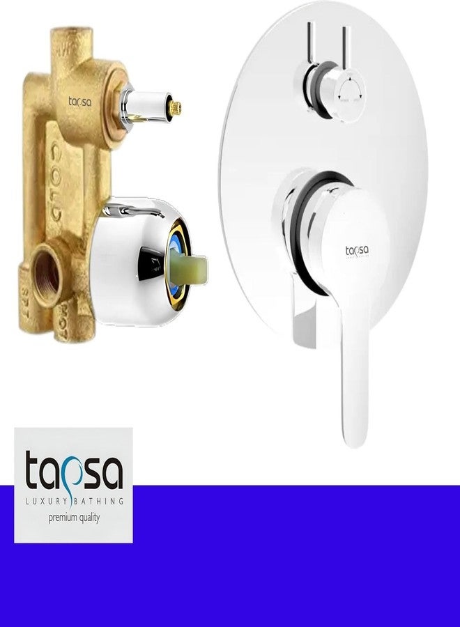 TAPSA LUXURY BATHING صنبور تابسا نحاسي ذو ذراع واحد، مدخلان / 4 اتجاهات، مع أجزاء ظاهرة (كروم) (فيوجن) (مجموعة كاملة / مع الأجزاء العلوية) صنبور تحويل عالي التدفق - Image 2
